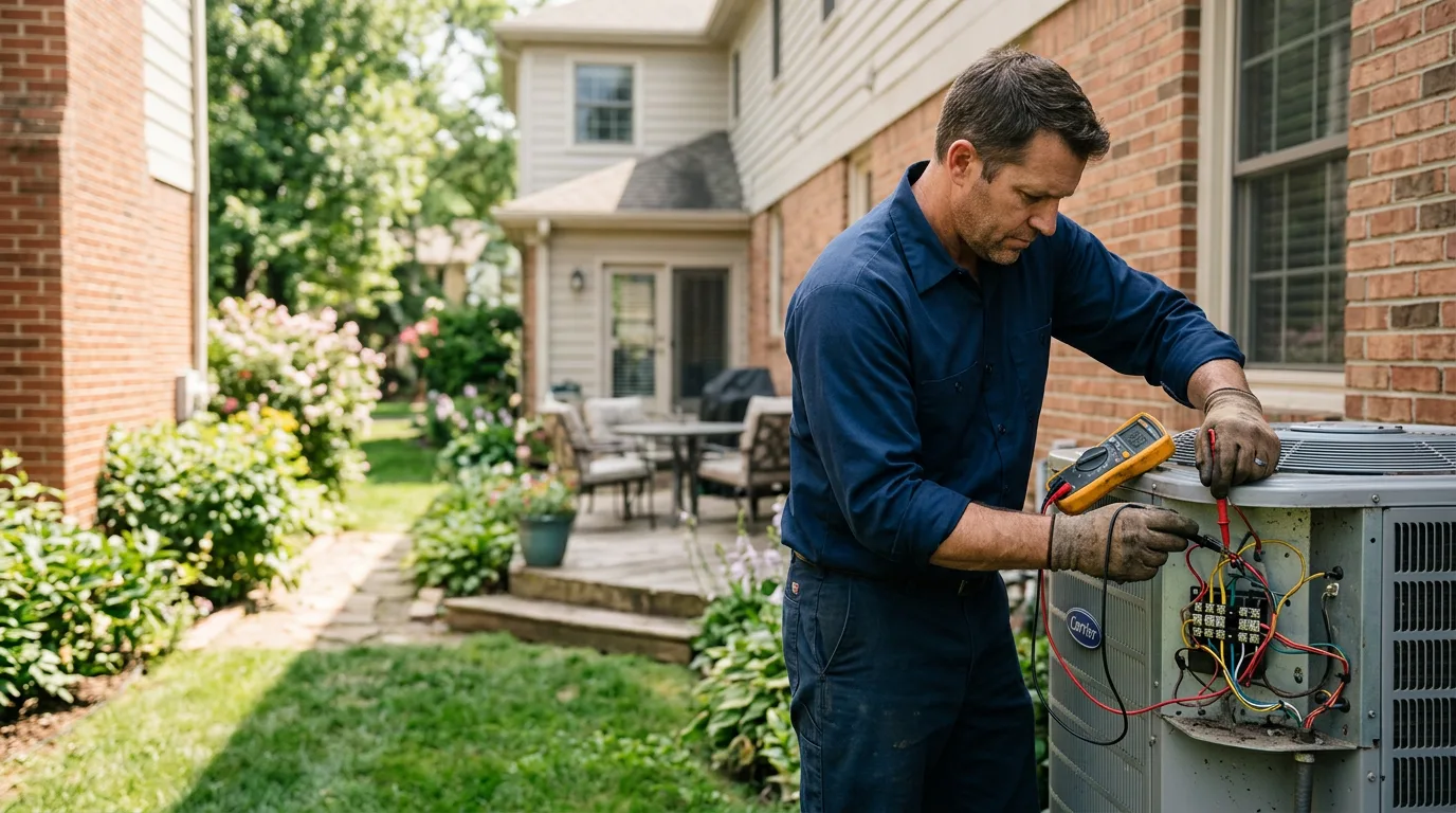 HVAC technician working near Pesotum, IL